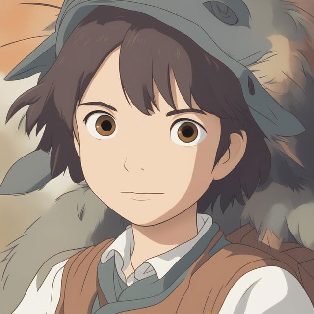 A high-quality digital art image in the style of Studio Ghibli, featuring a close-up view of a different Ghibli character