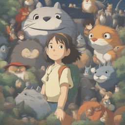 A high-quality digital art image in the style of Studio Ghibli, featuring a close-up view of a different Ghibli character