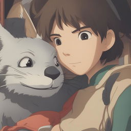 A high-quality digital art image in the style of Studio Ghibli, featuring a close-up view of a different Ghibli character