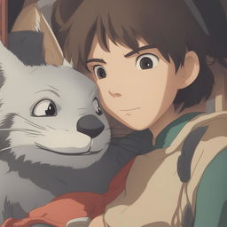 A high-quality digital art image in the style of Studio Ghibli, featuring a close-up view of a different Ghibli character