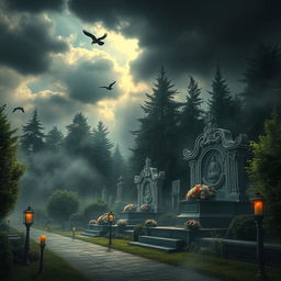 A dramatic portrayal of the burial site of the Romanovs, capturing the atmosphere of loss and historical significance