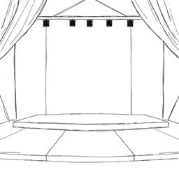 A simple, virtual stage background designed for placing a character in a digital environment