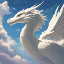 A high-definition digital art illustration of Haku from Studio Ghibli's 'Spirited Away', depicted in his majestic dragon form