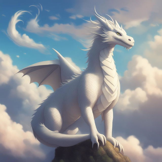 A high-definition digital art illustration of Haku from Studio Ghibli's 'Spirited Away', depicted in his majestic dragon form