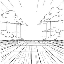 A non-existent virtual environment designed as a holographic background, showcasing an abstract representation of the void and digital clouds