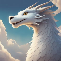 A high-definition digital art illustration of Haku from Studio Ghibli's 'Spirited Away', depicted in his majestic dragon form