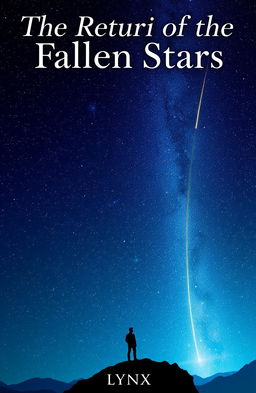 A breathtaking starry night sky filled with shimmering stars and a few shooting stars streaking across the canvas
