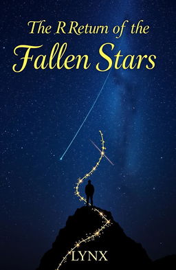 A breathtaking starry night sky filled with shimmering stars and a few shooting stars streaking across the canvas