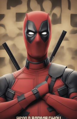 This high-quality digital art piece features a close-up of Deadpool in a vintage Marvel Legends style, reminiscent of retro vinyl covers