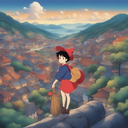 A high-quality digital art image of Kiki from Studio Ghibli's 'Kiki's Delivery Service'