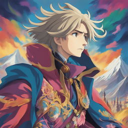 A high-quality digital art image of Howl from Studio Ghibli's 'Howl's Moving Castle'