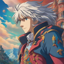 A high-quality digital art image of Howl from Studio Ghibli's 'Howl's Moving Castle'