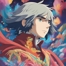 A high-quality digital art image of Howl from Studio Ghibli's 'Howl's Moving Castle'