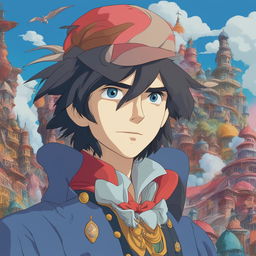 A high-quality digital art image of Howl from Studio Ghibli's 'Howl's Moving Castle'