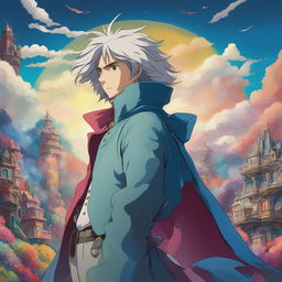 A high-quality digital art image of Howl from Studio Ghibli's 'Howl's Moving Castle'