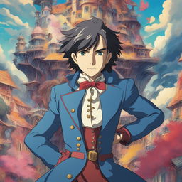 A high-quality digital art image of Howl from Studio Ghibli's 'Howl's Moving Castle'