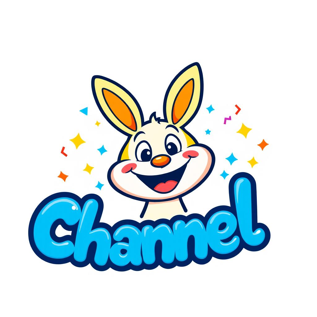 A colorful, whimsical, and playful cartoon channel logo featuring bold, rounded fonts and vibrant colors like blue, yellow, and orange