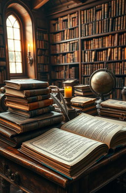A rustic and historical book cover design, immersing the viewer into a vibrant literary world