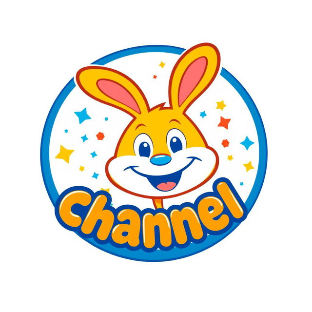 A colorful, whimsical, and playful cartoon channel logo featuring bold, rounded fonts and vibrant colors like blue, yellow, and orange