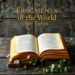 A rustic book cover titled "Fragments of the World in Verses"