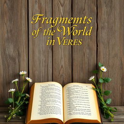 A rustic book cover titled "Fragments of the World in Verses"