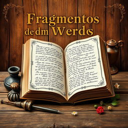 A rustic and historical book cover titled "Fragmentos do Mundo em Versos"
