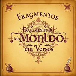 A historical book cover design featuring the title "Fragmentos do Mundo em Versos"