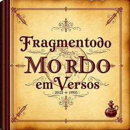 A historical book cover design featuring the title "Fragmentos do Mundo em Versos"