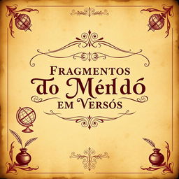 A historical book cover design featuring the title "Fragmentos do Mundo em Versos" in Brazilian Portuguese