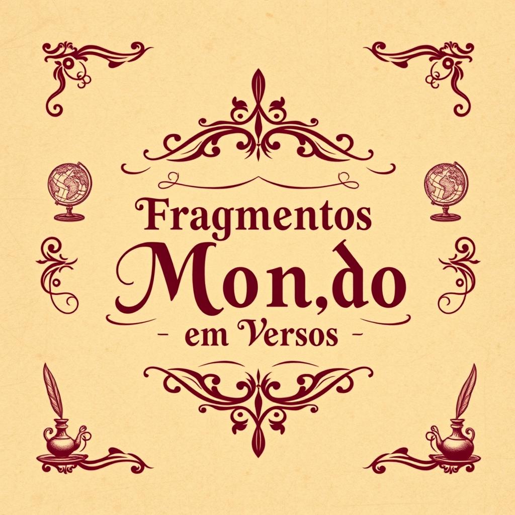 A historical book cover design featuring the title "Fragmentos do Mundo em Versos" in Brazilian Portuguese