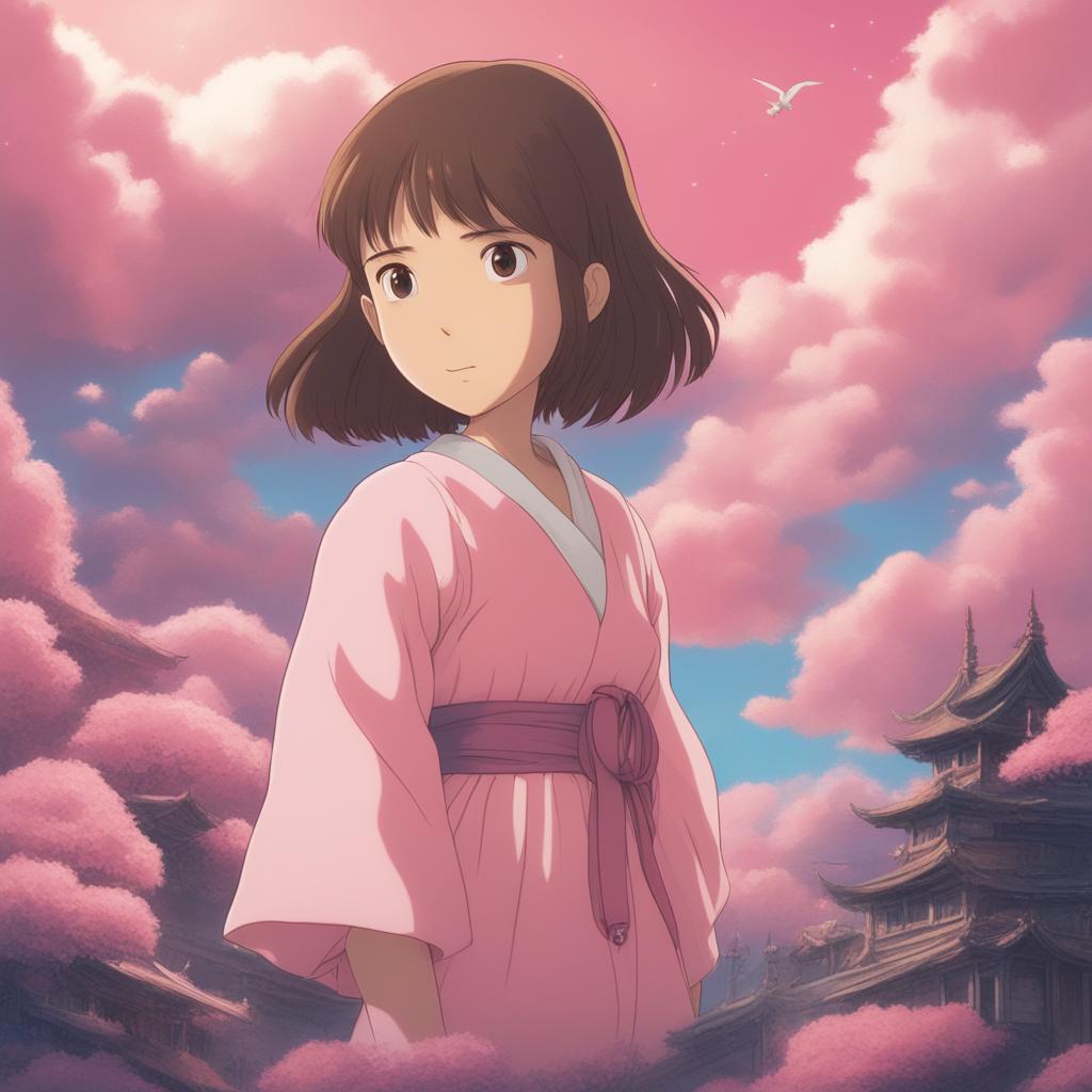 A high-quality digital art image of Chihiro from Studio Ghibli's 'Spirited Away'