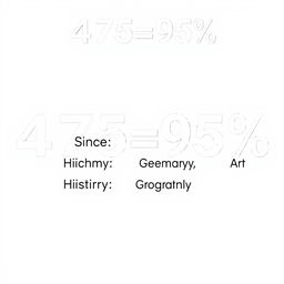 Revision notes with the heading '475=95%' prominently displayed in bold letters
