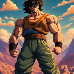 This is a high-definition, digital art image of the character Rambo, reimagined as a Dragonball Z character