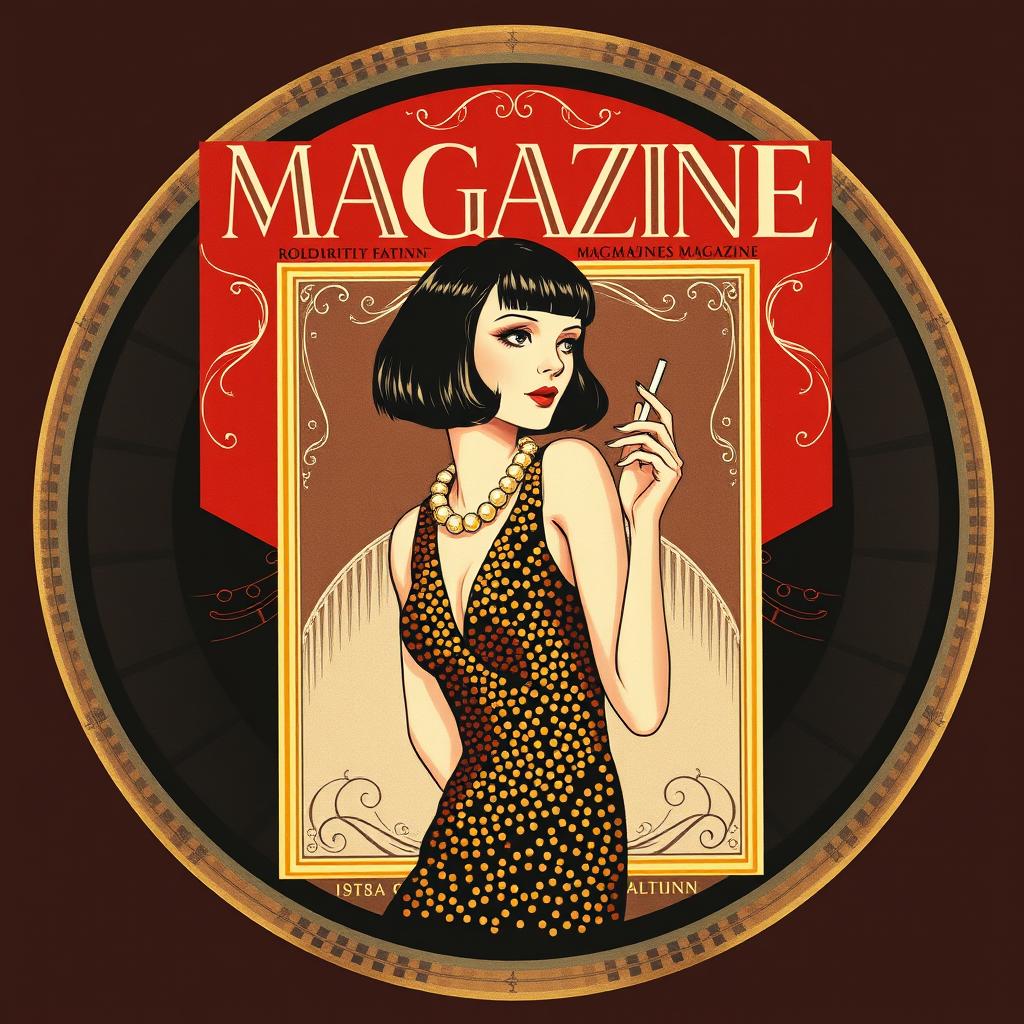 A vintage 1920s magazine cover featuring an elegant and glamorous design