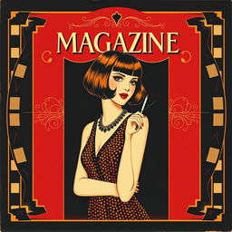 A vintage 1920s magazine cover featuring an elegant and glamorous design