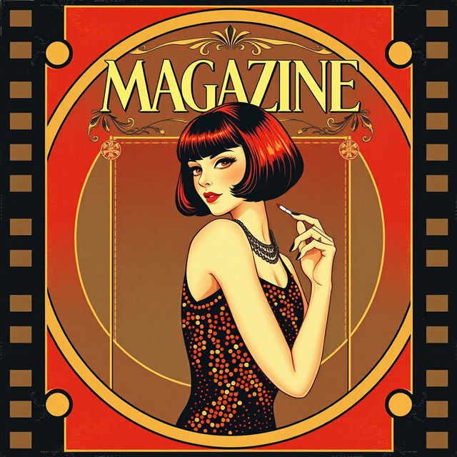 A vintage 1920s magazine cover featuring an elegant and glamorous design