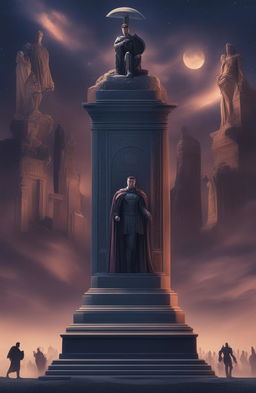 This is a high-quality digital art image of a Marvel-inspired tombstone set against a night sky