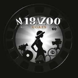 A stylish 1920s magazine cover design featuring a film reel as the frame