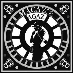 A stylish 1920s magazine cover design featuring a film reel as the frame