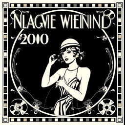 A vintage 1920s magazine cover design, featuring a movie reel stripe as the frame