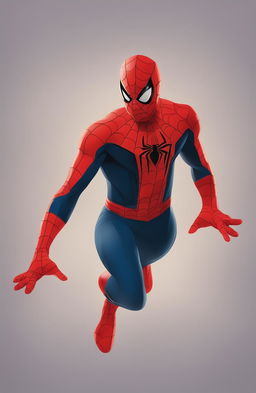 A 32k ultra HD, 200mm digital poster of Marvel's Spiderman, rendered in a minimalistic style