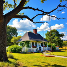 A charming and cozy house nestled in a serene countryside setting