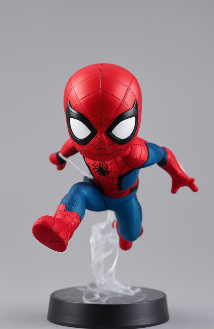 A high-quality product photo of a Spiderman Funko Pop figurine