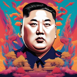 This is a digital art piece of Kim Jong Un styled as an NFT