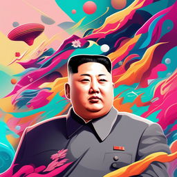 This is a digital art piece of Kim Jong Un styled as an NFT