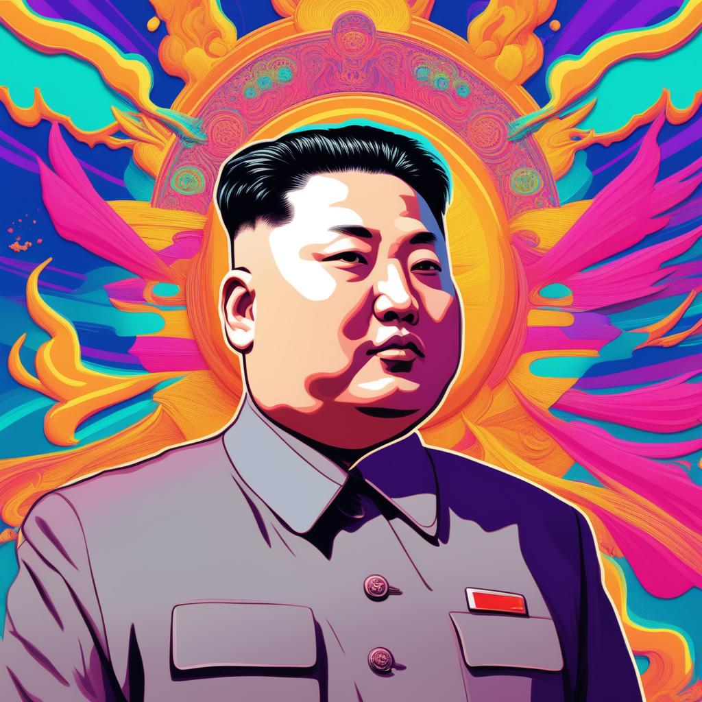 This is a digital art piece of Kim Jong Un styled as an NFT