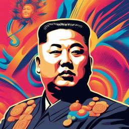 This is a digital art piece of Kim Jong Un styled as an NFT