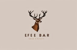 A 2D digital illustration of a sophisticated and elegant logo for a bar or cafe, featuring a stylized deer head in earthy tones