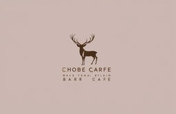 A 2D digital illustration of a sophisticated and elegant logo for a bar or cafe, featuring a stylized deer head in earthy tones