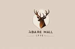 A 2D digital illustration of a sophisticated and elegant logo for a bar or cafe, featuring a stylized deer head in earthy tones